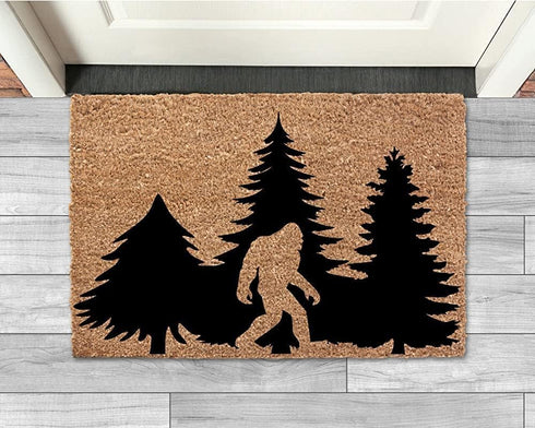 Bigfoot Doormat|Sasquatch Doormat|Doormat|Porch Mat|mat|Sasquatch|Bigfoot|House Doormat|Home Decor|Tree|Gift|Welcome Mat 16x24 Inch...
