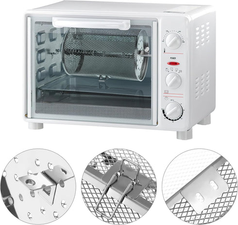 Air Fryer Oven Basket,360 Degree Heating Rotating Design Oven Cages Rotisserie Basket for Baking Nuts, Coffee Beans, Peanut or BBQ Roaster Tool,7....