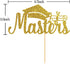 Congrats Masters Cake Topper - Gold Glitter Congrats Grad - Mastered It, College Graduation Party Decorations...