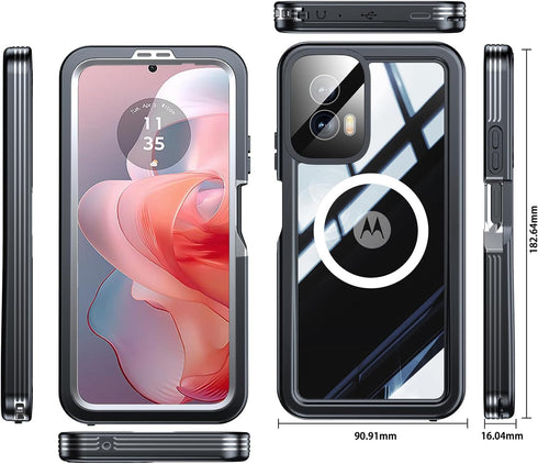 for Motorola Moto G Power 5G 2024 Case Waterproof,Built-in Lens&Screen Protector/Full Body Shockproof/20 FT Military Drop Proof/Dustproof/IP68 Und...