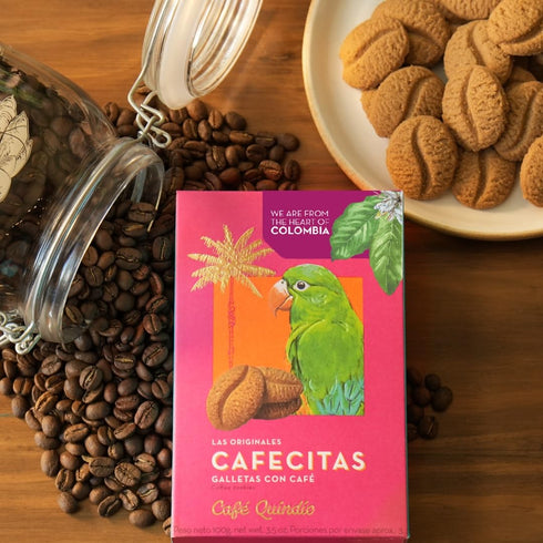 Cafe Quindio Coffee Cookies Cafecitas 3.5 oz (100g) Box - Approximately 22 Cookies...