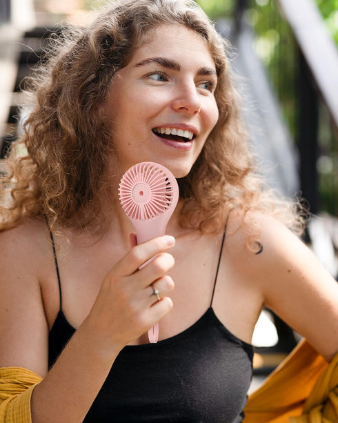 Handheld Fan Mini Portable Fan: Personal Hand Held Fan, USB Rechargeable Small Portable Fan, 3 Speeds Pocket Mini Fan, Powerful Makeup Eyelash Fan...