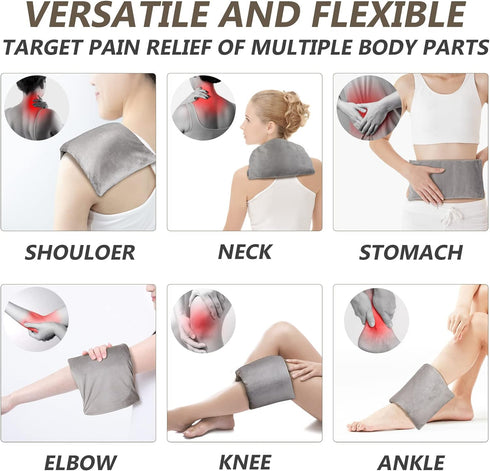 Heating pad Microwavable with Washable Cover 6 * 12" Microwave Moist Heat Pad for Neck Shoulder, Cramps, Back Pain Relief, Warm Compress Rice Bean...