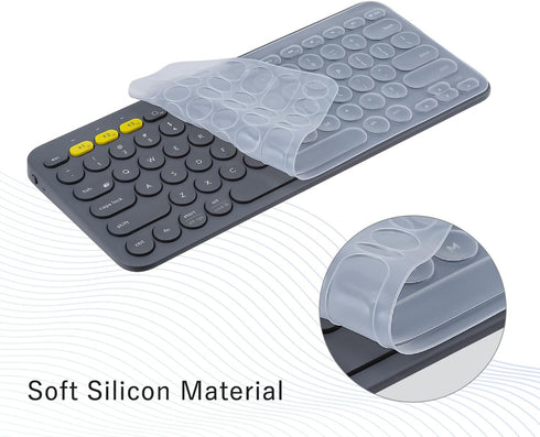 Keyboard Cover for Logitech K380 Multi-Device Bluetooth Keyboard/Pebble Keys 2 K380S Keyboard - Transparent Silicone Keyboard Protector Skin...