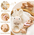 Wooden Baby Rattle 3 PCS Push Car Rattle Set Crochet Rattle Ring Wooden Montessori Toy for Newborn Infant Baby Gifts (Rabbit Rattle)...