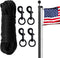 Flag Pole Rope Kit 50Ft x 1/4" Diameter Halyard Rope with 4 Pcs Zinc Alloy Swivel Snap Hooks Clips Outdoor Flagpole Hardware Accessories Camping R...