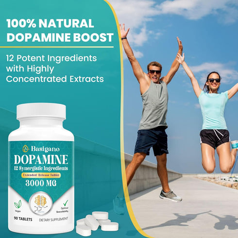 Natural Dopamine Supplement - Gluten-Free - 90 Tablets(Pack of 2)...