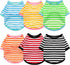 6 Pieces Dog Striped T-Shirt Dog Shirt Breathable Pet Apparel Colorful Puppy Sweatshirt Dog Clothes for Small to Medium Dogs Puppy (L)...