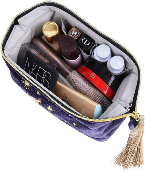 Makeup Bag - Cosmetic Bag - Travel Organizer Small - Toiletry Bags for Women - Brush Pouch Wash Bag Portable - Personalized Pattern - Smooth Shiny...