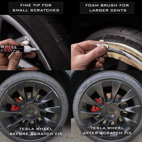 Gloss Black Rim Touch Up Paint Kit, Car Wheel Scratch Repair Kit, Wheel Touch Up Paint Pen, curb rim repair kit, curb rash repair Kit, Universal R...