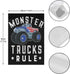 Monster Trucks Rule Garden Flags Double Sided, Art Funny Garden Flag Yard House Flags Double Sided Yard Decor Monster Trucks Rule Yard Flags...