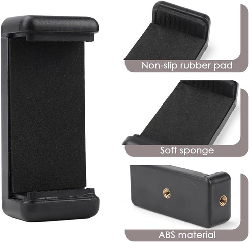 Phone Tripod Mount Adapter Universal, 2 Pack Tripod Phone Holder Phone Attachment for Tripod Cell Phone Holder for Tripod Phone Holder Clip Connec...