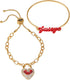 Juicy Couture Goldtone 2 Piece Cuff and Slider Charm Bracelet...