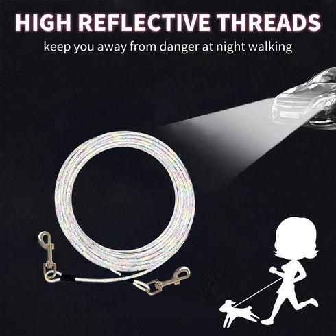 15ft Tie Out Cable for Dogs Up to 350LBS Dog Leads for Yard- and Camping No Tangle Rust Proof Training Dog Cable Can Use to Dog Chain for Yard Dog...