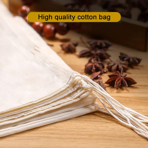 20 PCS Reusable Cotton Drawstring Muslin Bag, Natural Unbleached Cotton Straining Herbs Cheesecloth Bags, Gift Bag Coffee Tea Brew Bags Nut Milk B...