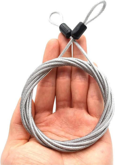 Car Cover Safety Steel Cable, Outdoor Clothesline, Steel Cable, 6.56 Ft 2.5 mm Braided Steel Strip Coated Safety Cable, Luggage Lock Safety Cable,...