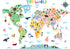 DECOWALL SG2-1615S Animal World Map Kids Wall Decals Wall Stickers Peel and Stick Removable Wall Stickers for Kids Nursery Bedroom Living Room (La...