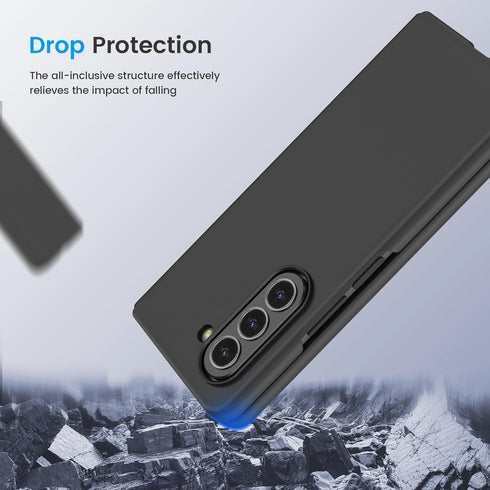 Ruky for Samsung Galaxy Z Fold 5 Case, Full Body Cover with Built-in Screen Protector, Support Wireless Charging Hard PC Slim Protective Case for ...