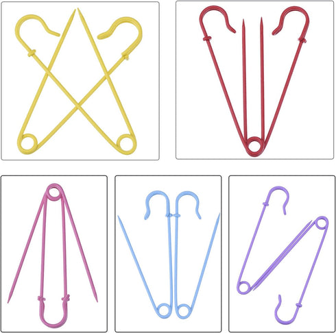 Outus Steel Safety Pins Blanket Pins 4 Inch Extra Large, 5 Colors 10 Pieces...