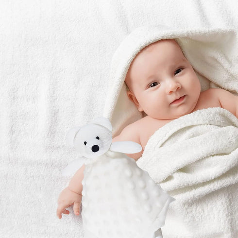 Baby White Polar Bear Soft Stuffed Animal Security Blanket, Plush Polar Bear Character Lovey Blanket, Baby Shower/Nursery Gift, Cuddly Newborn, In...