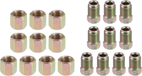 X AUTOHAUX 20pcs Motorcycle Brake Line Tube Fittings 10mm Nuts 10 Male 10 Female for 3/16" Hydraulic Brake Lines Union Durable Brake Pipe Connecto...