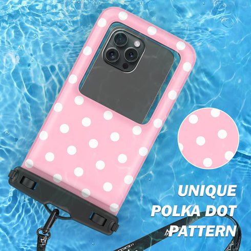 MoKo Large Waterproof Phone Pouch - 2 Pack Floating Water Protector Case Dry Bag with Detachable Lanyard, Compatible for iPhone 15 14 13 Pro Max, ...