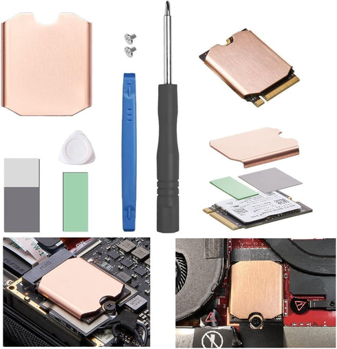 SDD Copper Heatsink Cooling Thermal Pad for Steam Deck, Heat Sink Cooling Thermal Pad Back Cover Opening Tools Back Screws Replacements Screwdrive...