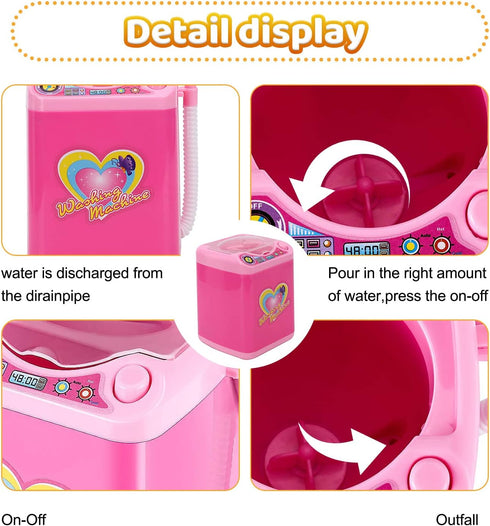 Washing Machine, Kids Mini Simulation Electric Automatic Washing Machine, Lightweight Small Appliance with Realistic Details, Perfect for Girls & ...