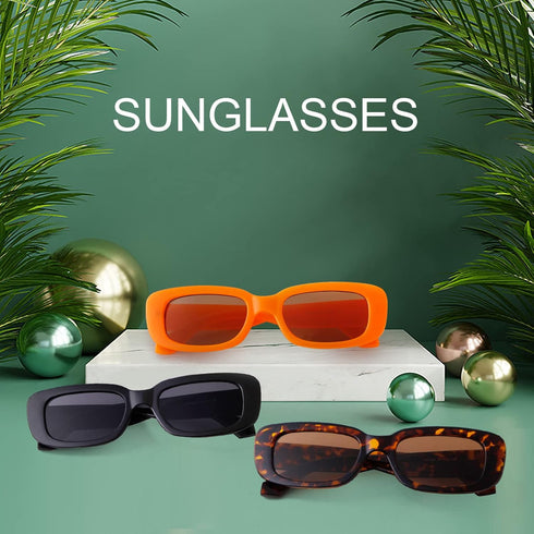 Rectangle Sunglasses Trendy Retro 90S Sunglasses Y2K Aesthetic Sunglasses Fashion Square Frame Sunglasses UV400...