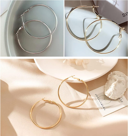 60Pcs Hoop Earring Findings Stainless Steel Earrings Beading Round Earrings Hypoallergenic Hoop Earrings Open Beading Hoop for Jewelry Making DIY ...
