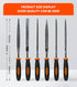 Needle File Set (Carbon Steel 6 Piece-Set) File Handles, Hardened Alloy Strength Steel - Set Includes Flat, Flat Warding, Square, Triangular, Roun...