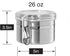 OGGI Stainless Steel Kitchen Canister 26 fl oz - Airtight Clamp Lid, Clear See-Thru Top - Ideal for Kitchen Storage, Food Storage, Pantry Storage....