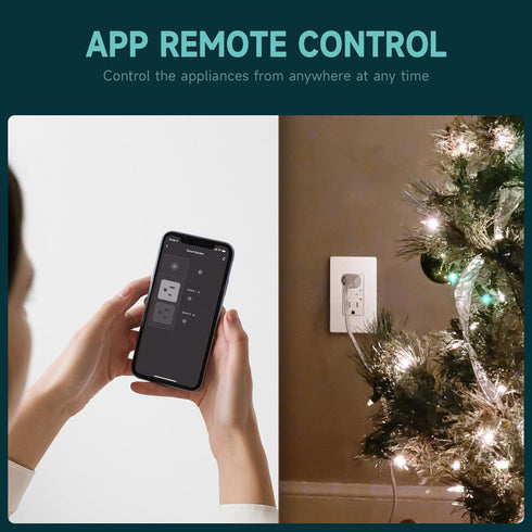 Smart Wall Outlet with 2 Individually Controlled Ports, 15Amp TR Receptacle Control Appliances from Anywhere, 2.4 GHz WiFi Outlet Work with Alexa ...