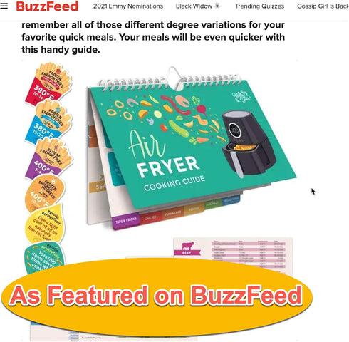 Willa Flare Air Fryer Magnetic Cheat Sheet Cooking Times Reference Guide for 80 Foods - Flip Chart and 6 Vinyl Decal Stickers | Perfectly Fry Fami...