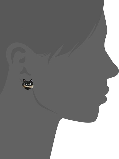 Betsey Johnson Pave Cat Stud Earring...