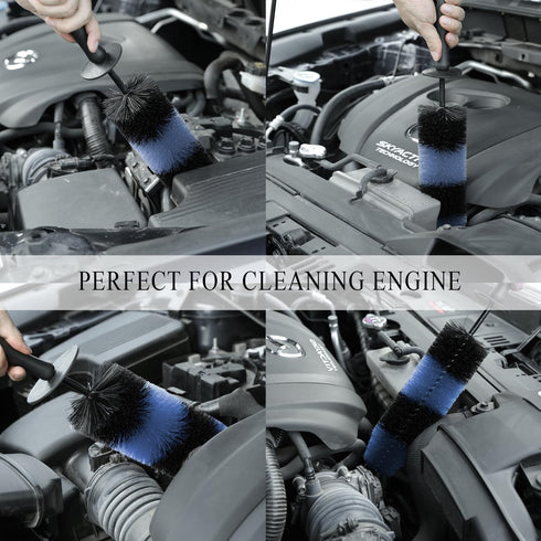 TAKAVU Master Wheel & Tire Brush, Easy Reach Wheel and Rim Detailing Brush Long Soft Bristle, Car Tire Brush, Wheel Scrub Brush, Multipurpose use ...