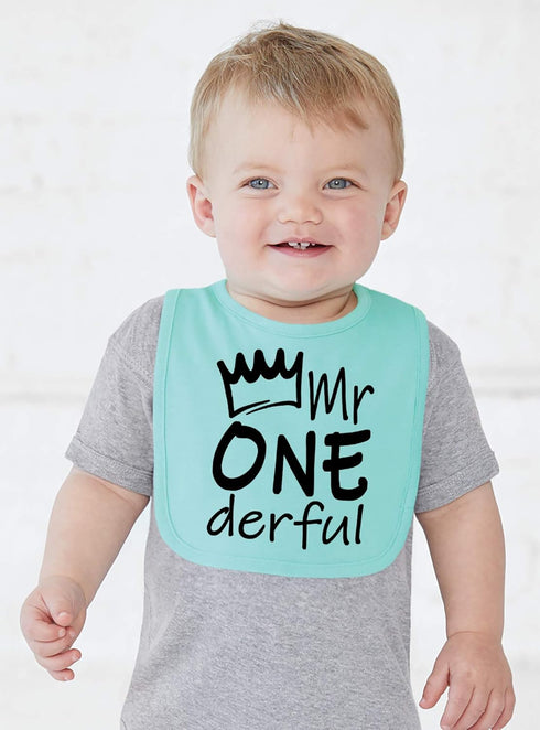 Aiden's Corner Handmade Cute Baby Boy Mr Onederful First Birthday Smash Cake Bib - 1st Birthday Bibs...