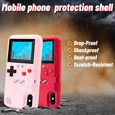 LucBuy Game Console Case Compatible for iPhone Xs MAX, Retro Protective Cover Self-Powered Case with 36 Small Games, Full Color Display, Shockproo...