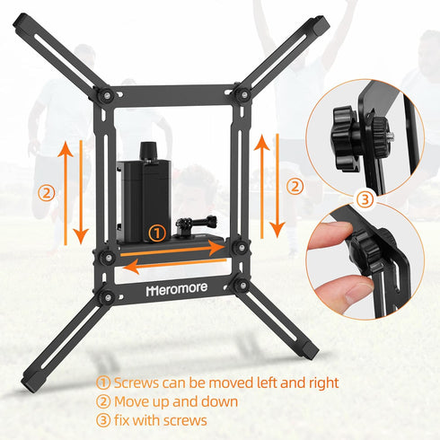 Black Fence Mount - Action Camera Aluminum Fence Mount Compatible with GoPro, Phones, Digital Camera, Ideal Backstop Camera Fence Clip for Recordi...