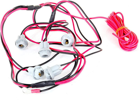 T10 W5W 194 LED Bulbs Sockets Pre-wired Connector Wiring Wire Harness for Cab Marker Lights (Pack of 5)...