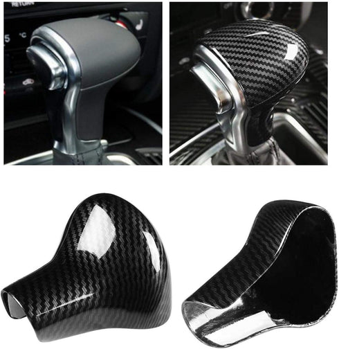 Fydun Gear Shift Knob Car Carbon Fiber Interior Shift Knob Cover Trim Shift Knob Cover Handbrake Grip Interior Decor for A5 / 2012-2016...