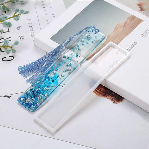 8PCS Rectangle Feather Bookmark Resin Molds, Silicone Bookmark Molds for Making Epoxy Resin Jewelry DIY Bookmarks Craft...