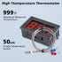 PEMENOL 12V Red Fahrenheit Digital Temperature Meter -76F~999F LED Display with Industrial Grade 0.5m K-Type Thermocouple Temperature Sensor M6...