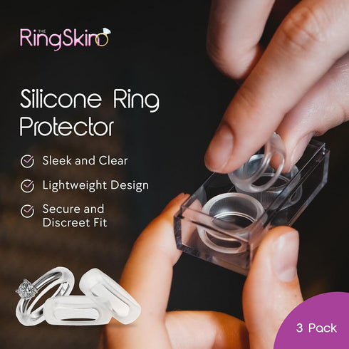 Silicone Ring Protector - Engagement and Wedding Ring Protector for gym - Ring Guards for Ring Sizes 4-8 - Pack of 3 (Oura Ring Fit May Vary)...
