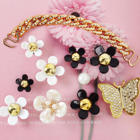 ROPCIA Charms for Bogg Bag,Pearls and Butterfly Flowers for Bogg Bag Accessories Charms Compatible with Simply Southern Beach Bag Tote, Insert for...