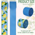 2 Rolls 20 Yards Blue Tile Lemon Wired Edge Ribbon Yellow Summer Fruit Flower Printed Fabric Ribbon for Baby Shower Birthday for Gift Wrapping Wre...