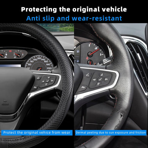 Car Steering Wheel Cover Compatible with Toyota Camry, Premium Leather, Sporty Design, Black...
