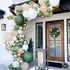 Sweet Baby Co. Sage Green Balloon Garland Arch Kit with Eucalyptus Olive, Peach, White, Gold Balloons and Greenery for Forest Safari Jungle Tropic...