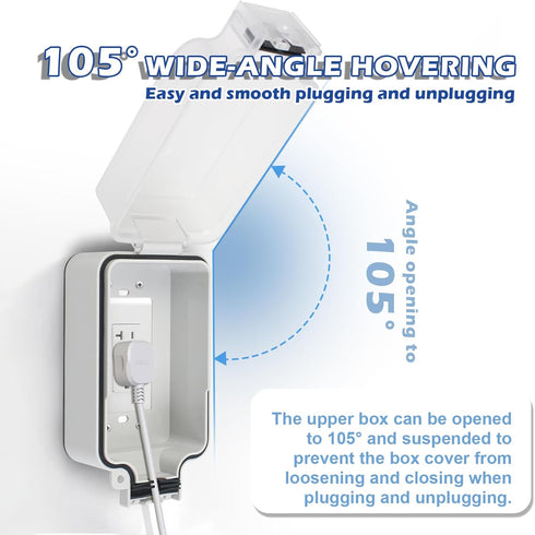 Electrical Outdoor Outlet Cover, Weatherproof Heavy-Duty Receptacle Outlets Cover Easy Install, Secure Fit for Outdoor In-Use...