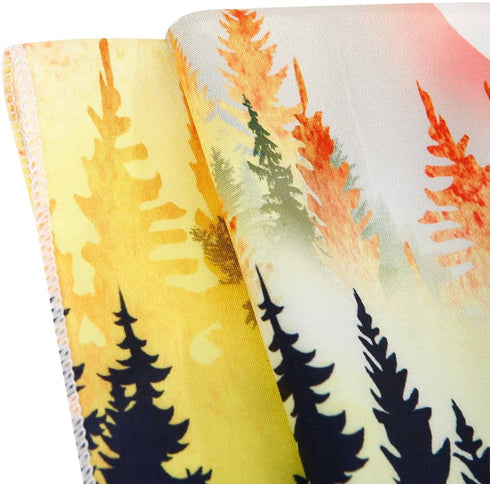 RosieLily Mountain Tapestry, 59"x79" Watercolor Tapestry Nature Tapestry Misty Forest Tapestry Sun Sunset Tree Landscape Tapestry Mountains Teal M...